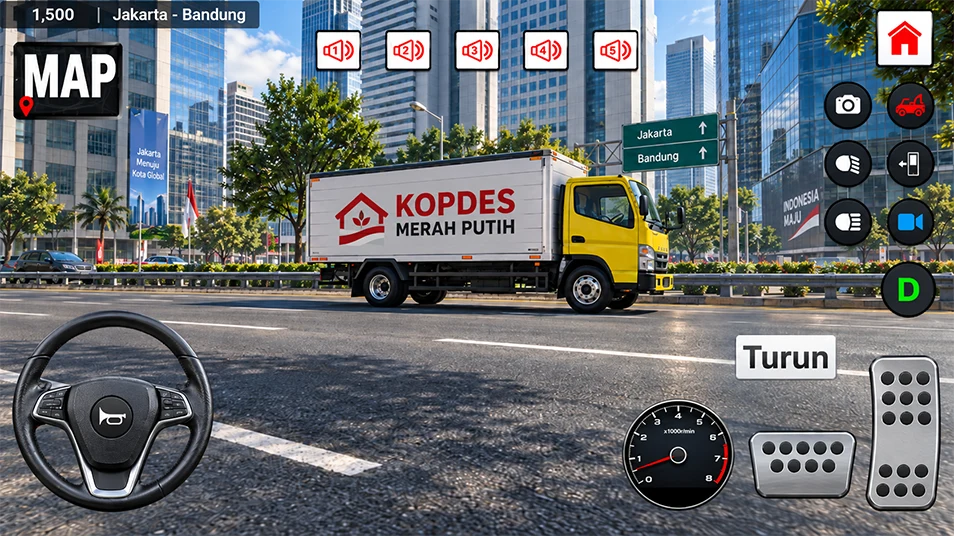 Truck KOPDES Merah Putih Oleng screenshot